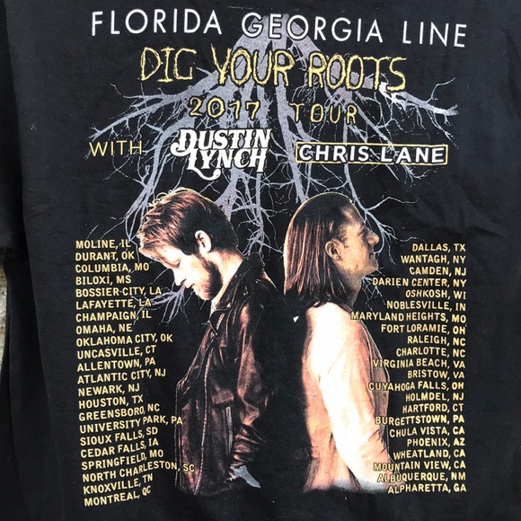Florida Georgia Line 2017 Dig Your Roots tee - Picture 4 of 4